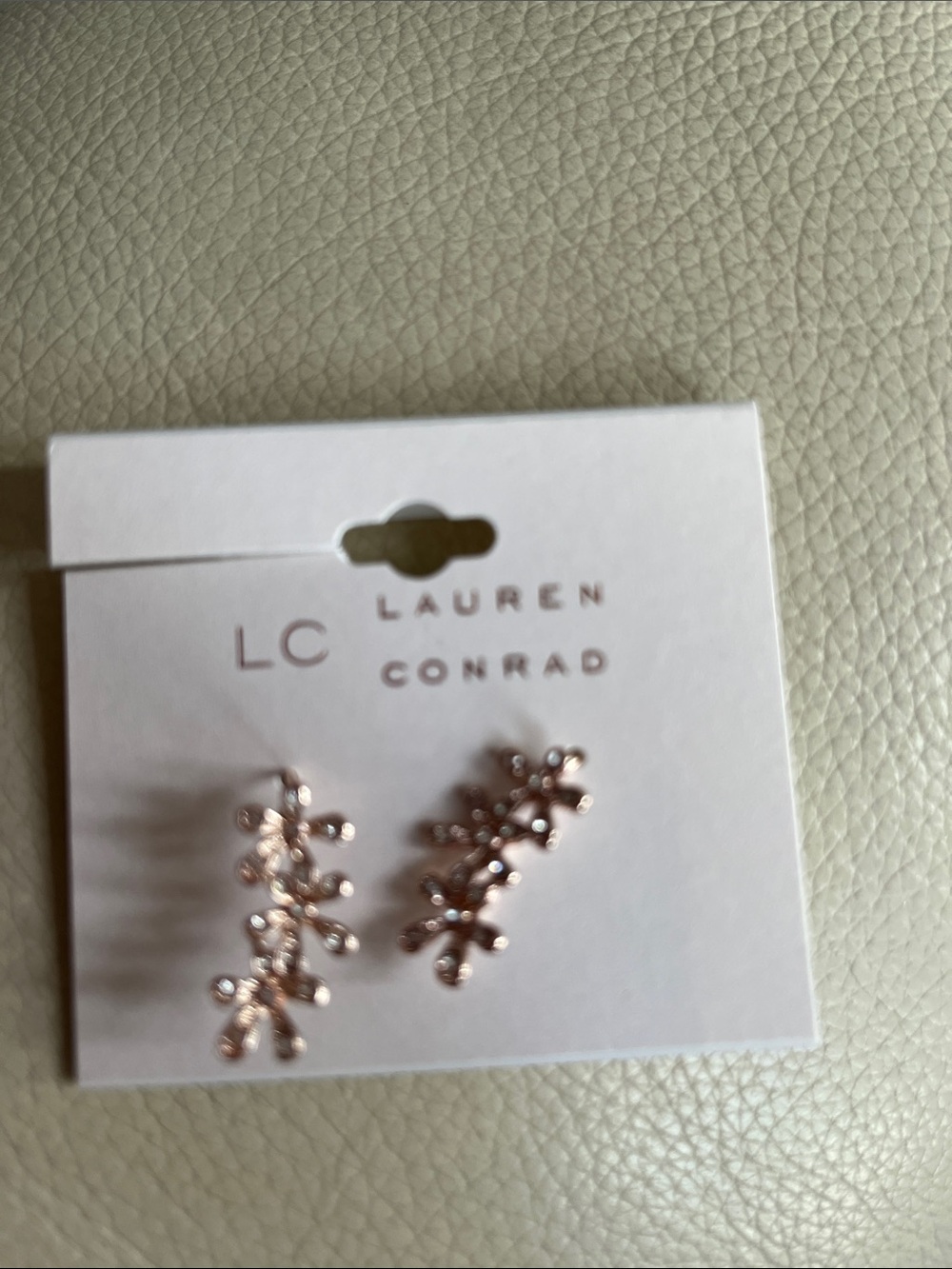 LC Lauren Conrad Rose Gold Leaf Vine Earrings ! Pretty.